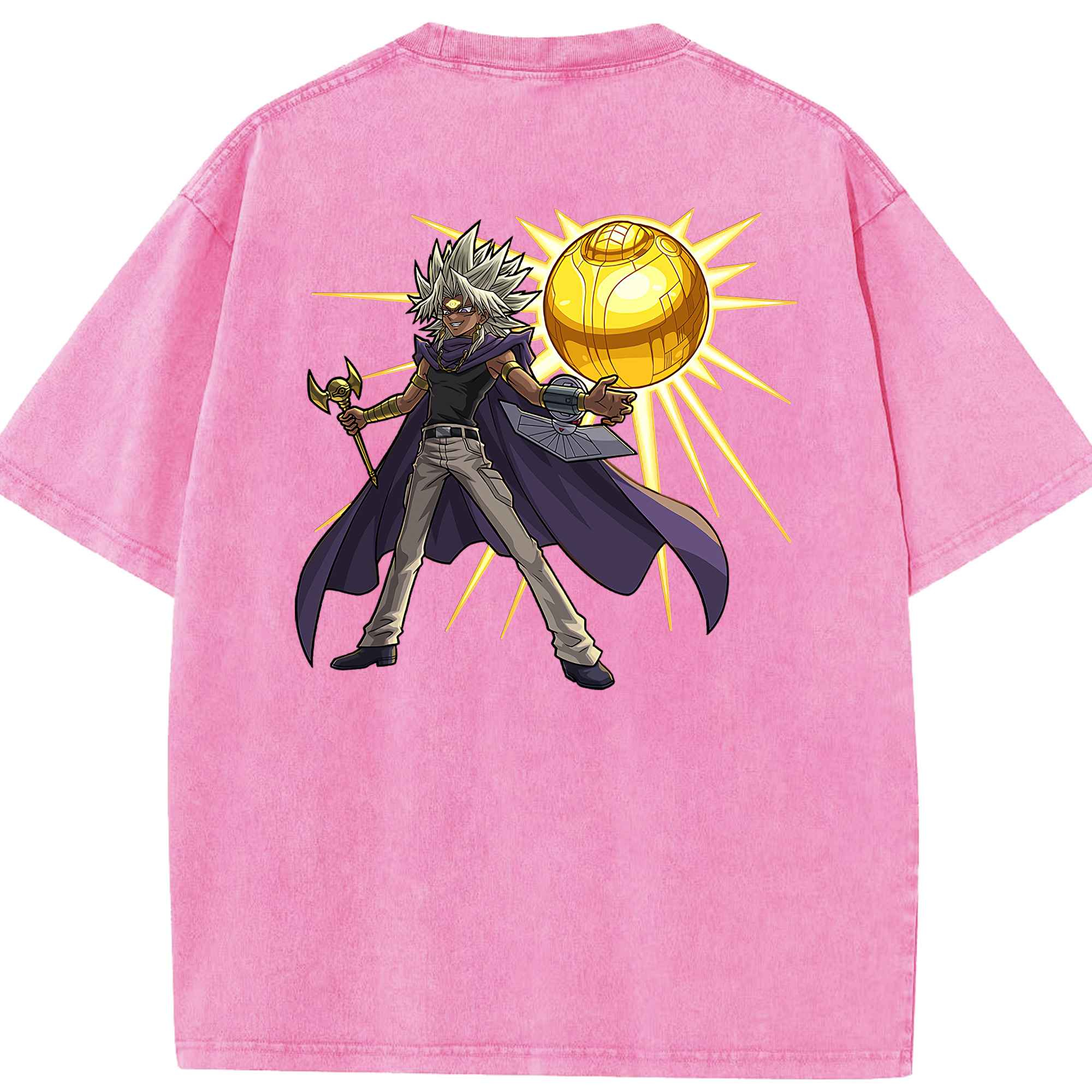 （画像用） 遊☆戯☆王 Yu-Gi-Oh! 綿100% ヴィンテージ風 半袖Tシャツ（背面プリント）